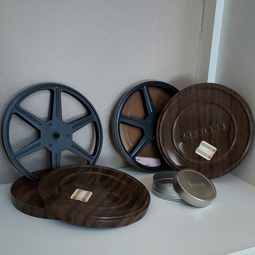 Vintage 2pc Arlan's Brand 7mm Reel with Canister set, 1pc Sm Kodak Film Tin